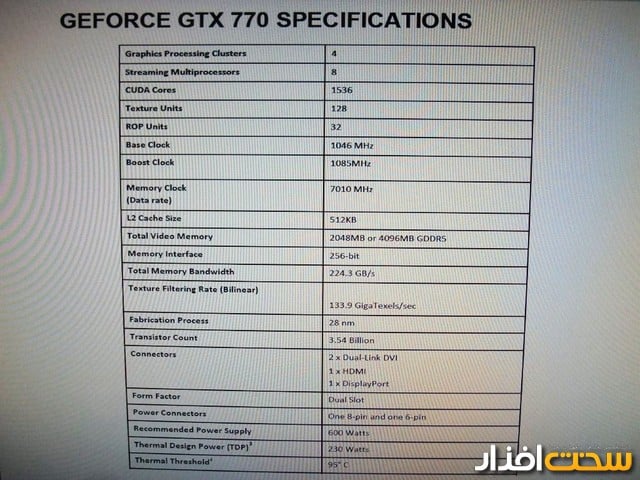 GTX 770 کارت گرافیک GTX 770