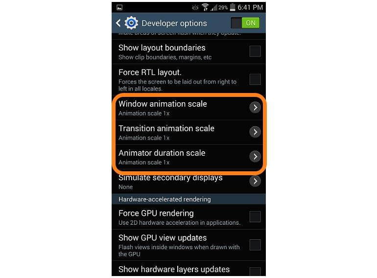 تنظیم سرعت اندروید