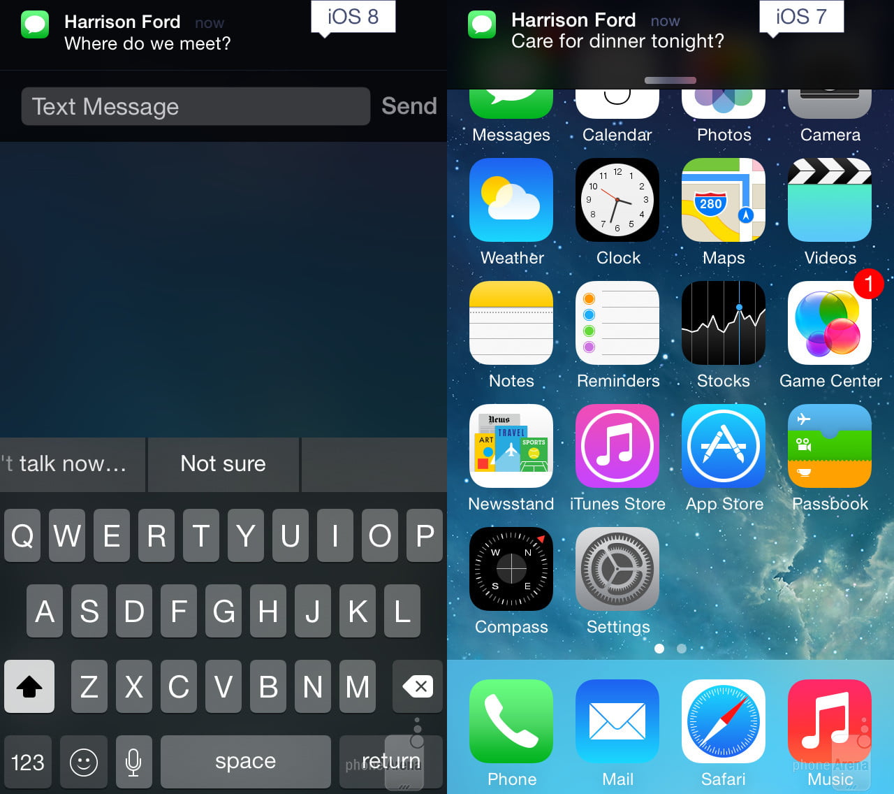 مقایسه iOS 8 و iOS 7 اپل