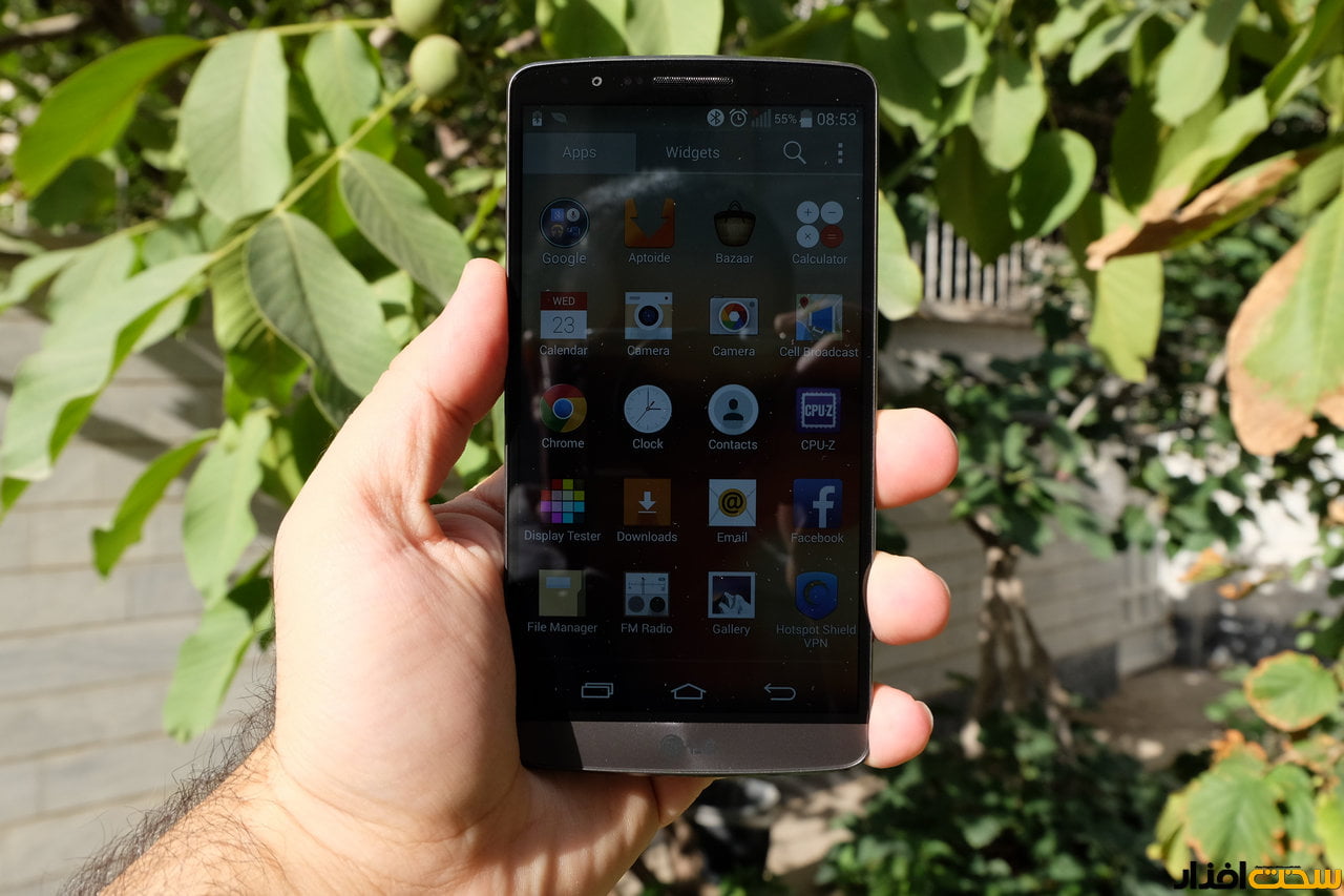 کارایی صفحه نمایش ال جی جی 3 (LG G3) در موقعیت های مختلف