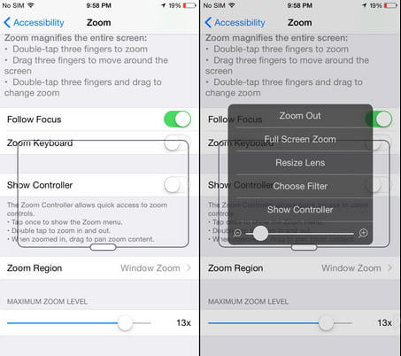 منوی آیفون 6