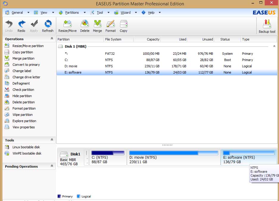 تغییر سایز پارتیشن هارددیسک