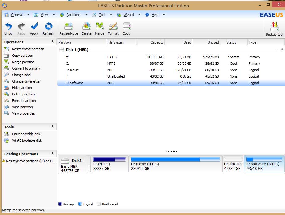 تغییر سایز پارتیشن هارددیسک