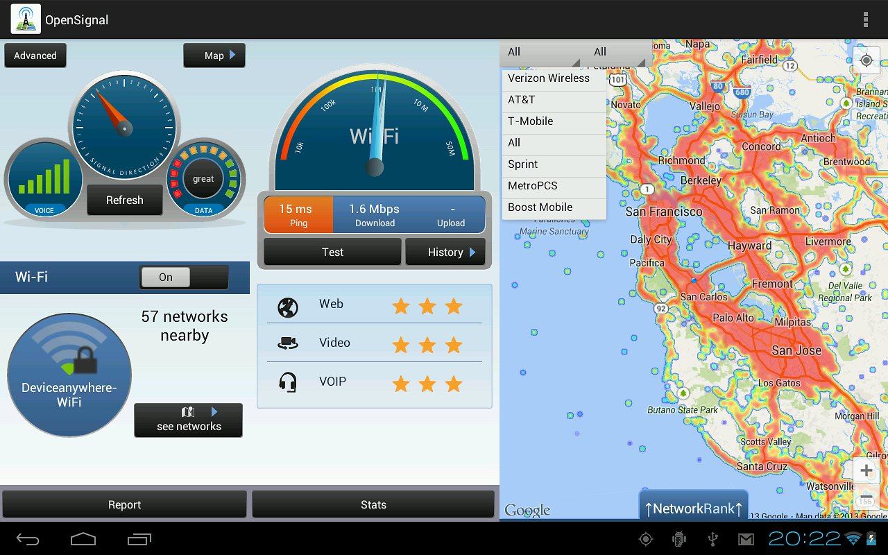 OpenSignal 3G/4G/WiFi Maps & Speedtest