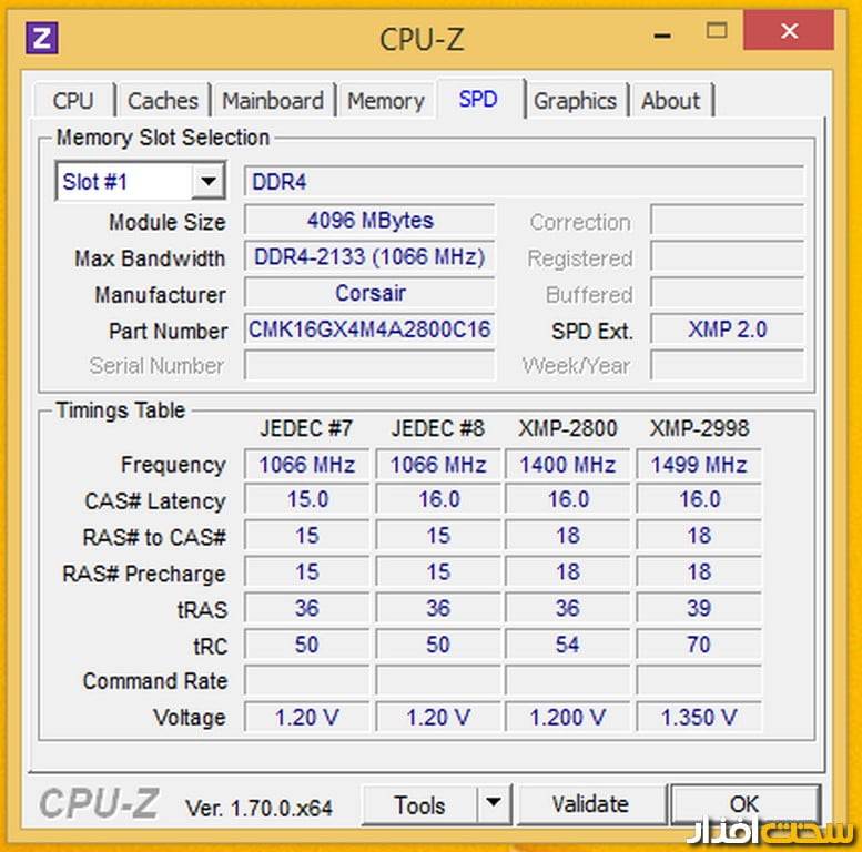 مشخصات حافظه DDR4
