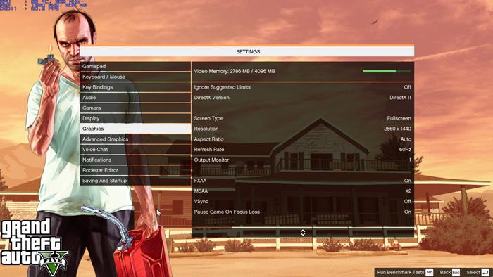 تست کارت های گرافیک در بازی GTA V