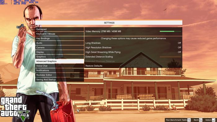 تست کارت های گرافیک در بازی GTA V