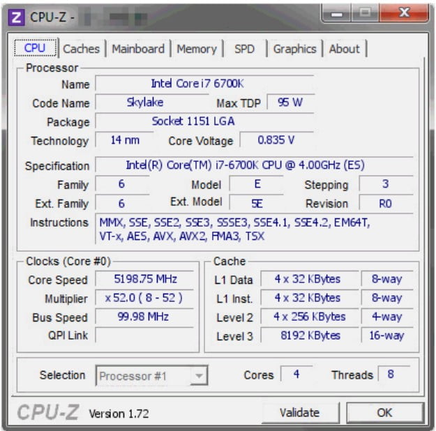 پردازنده اینتل Core i7-6700K