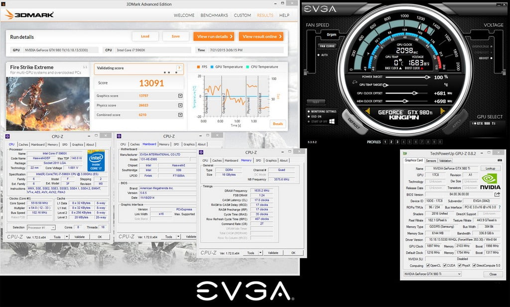 کارت گرافیک EVGA GTX 980 Ti Kingpin
