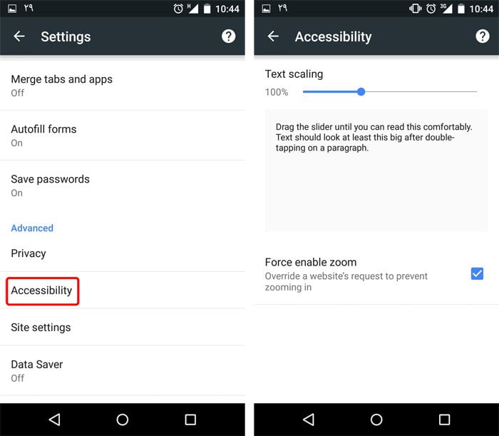 بزرگنمایی در کروم