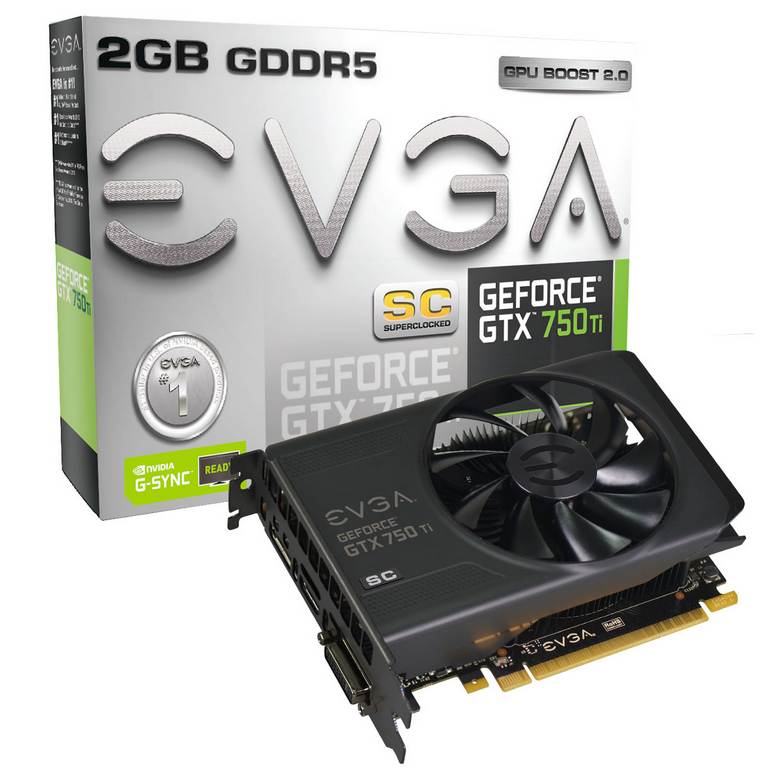 یک عدد کارت گرافیک EVGA SC 750Ti 2GB