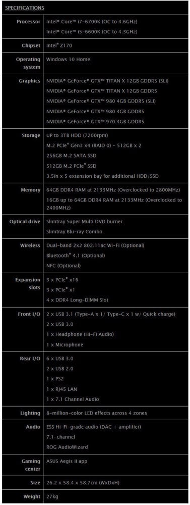 مشخصات کامپیوتر گیمینگ ایسوس GT51CA