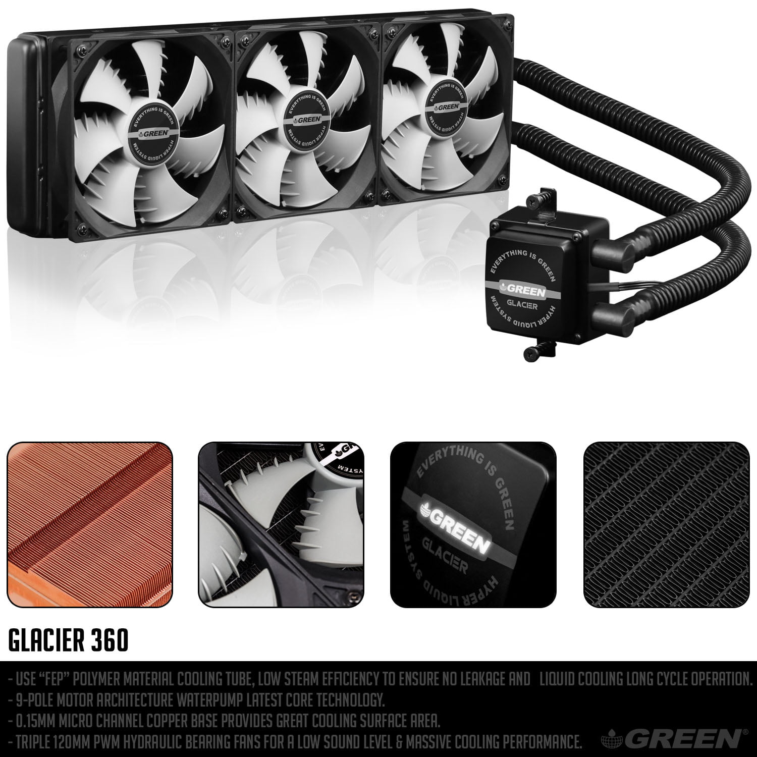 یک عدد کولر آبی پردازنده Glacier 360