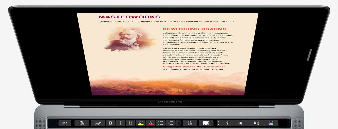 آفیس روی تاچ بار مک بوک پرو