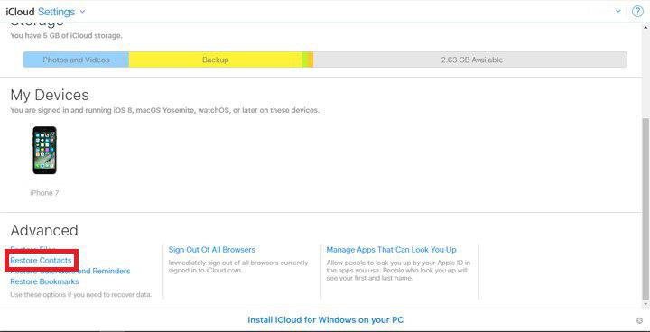 بازگرداندن مخاطبین در آیفون