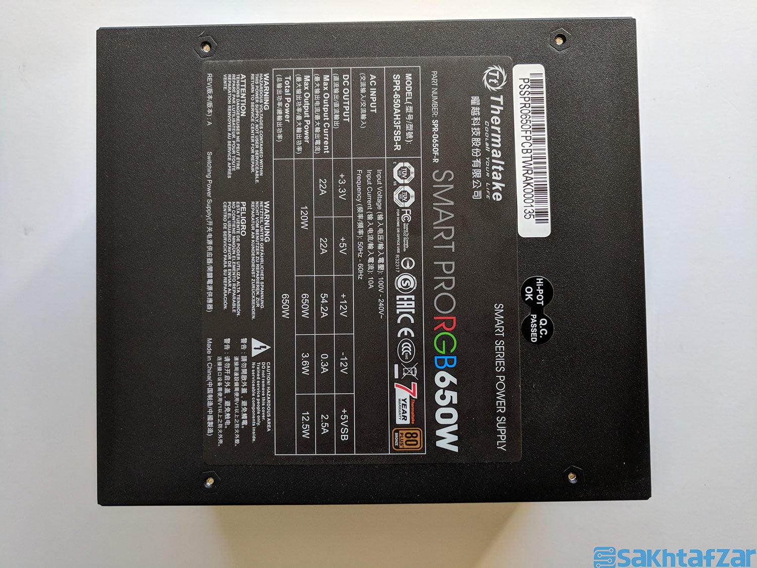 بررسی منبع تغذیه Thermaltake Smart Pro RGB 650W