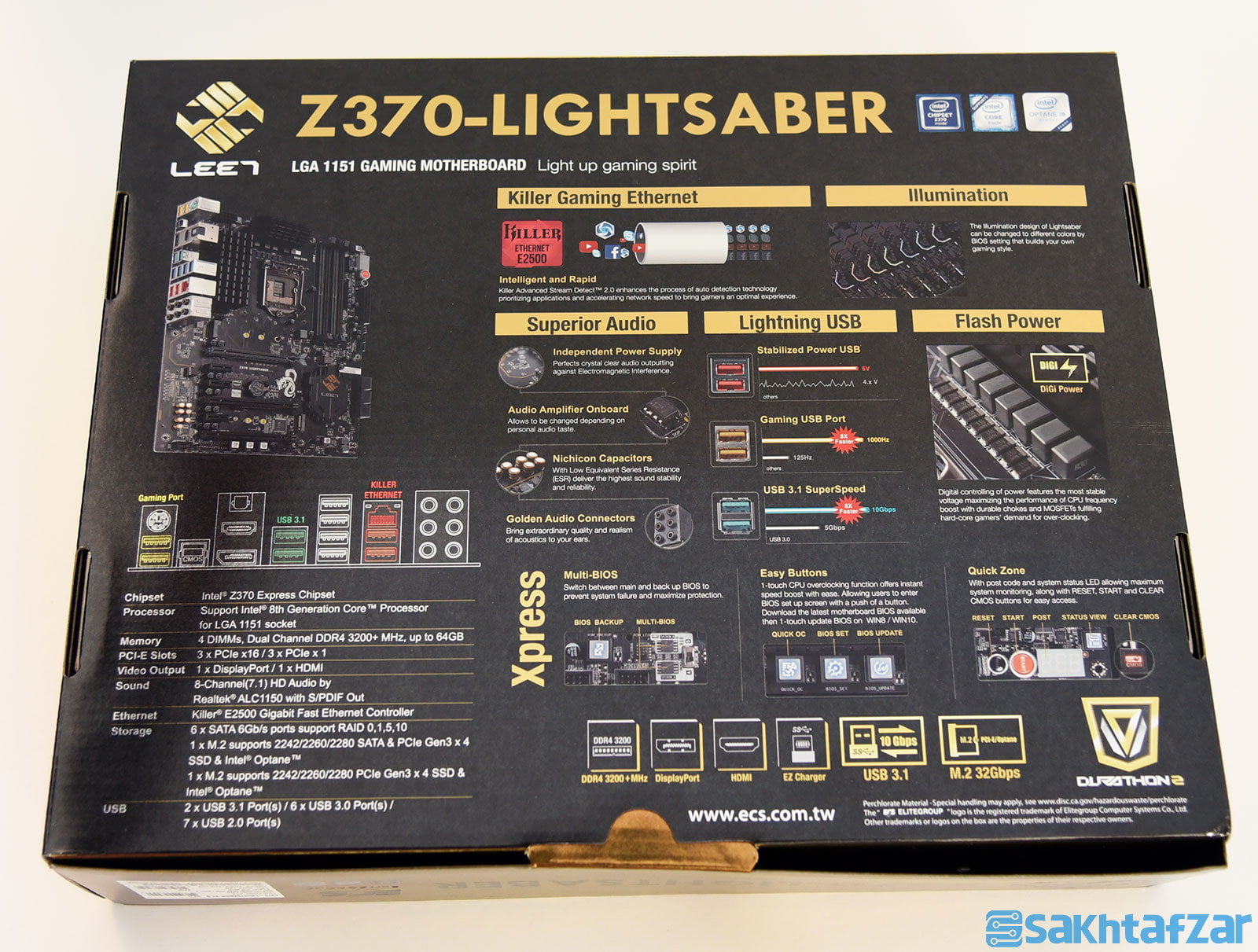 بررسی مادربرد ECS Z370-Lightsaber