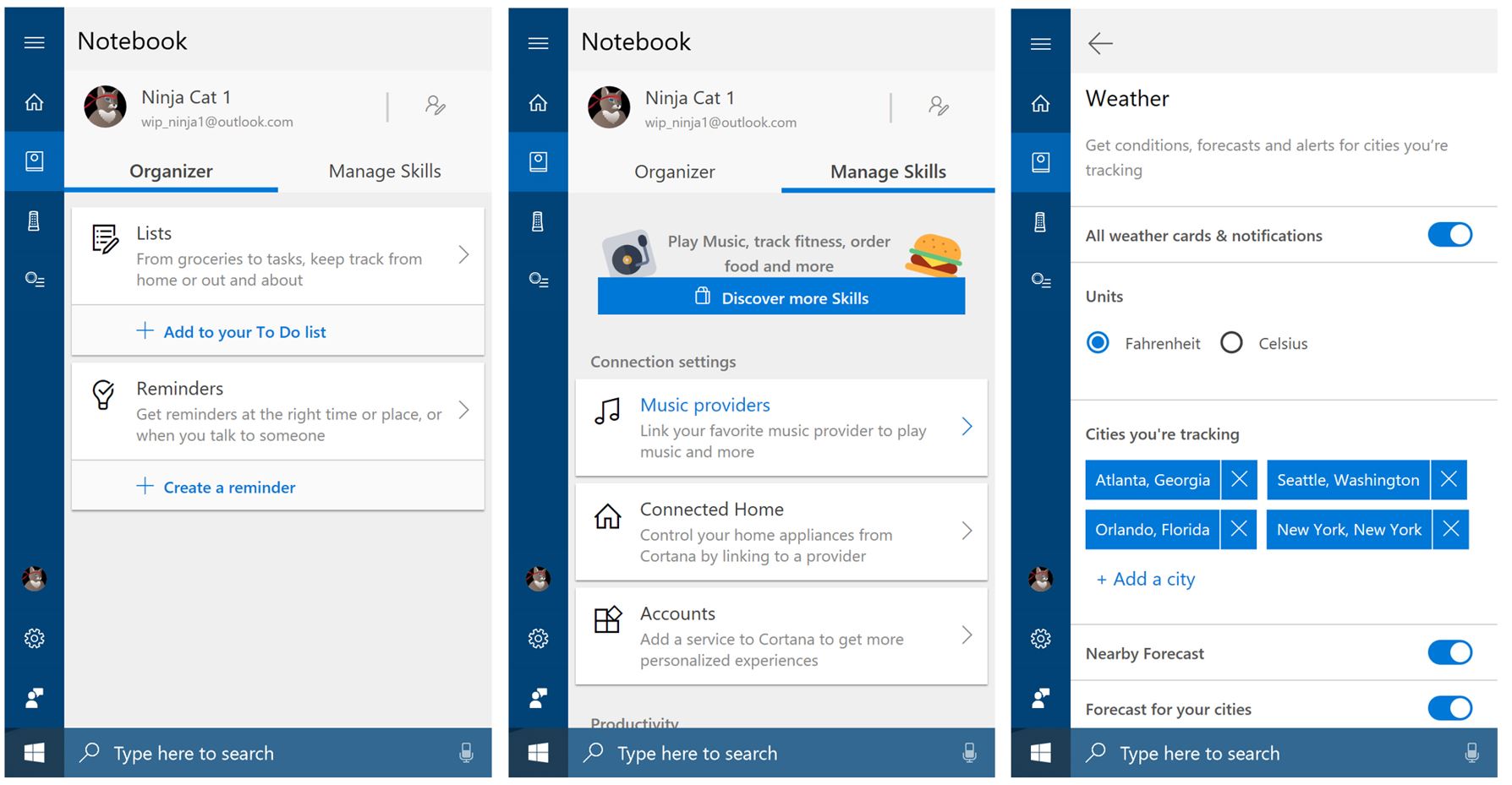 نتیجه تصویری برای ‪Manage Skills Cortana‬‏