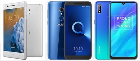 Nokia 3 • Alcatel 3 • Realme 3