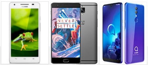 Honor 3 • OnePlus 3 • Alcatel 3 2019