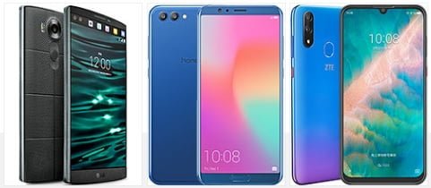 LG V10 • Honor V10/View 10 • ZTE Blade V10
