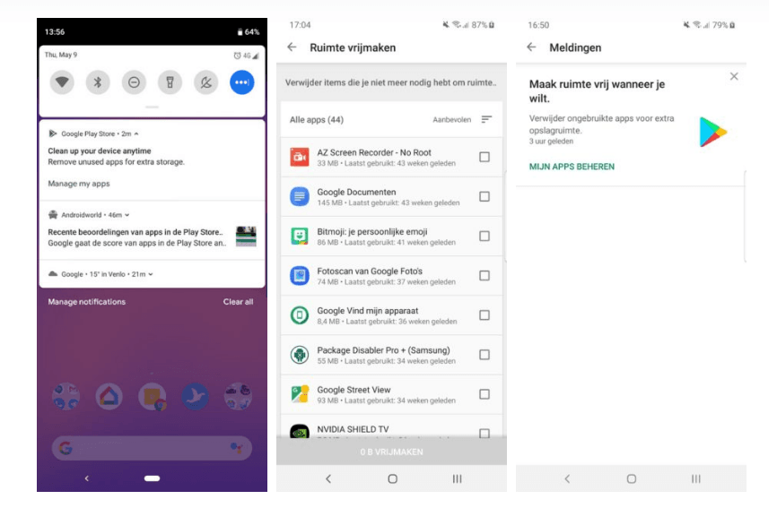 اعلام عدم استفاده از برنامه های نصب شده در اندروید