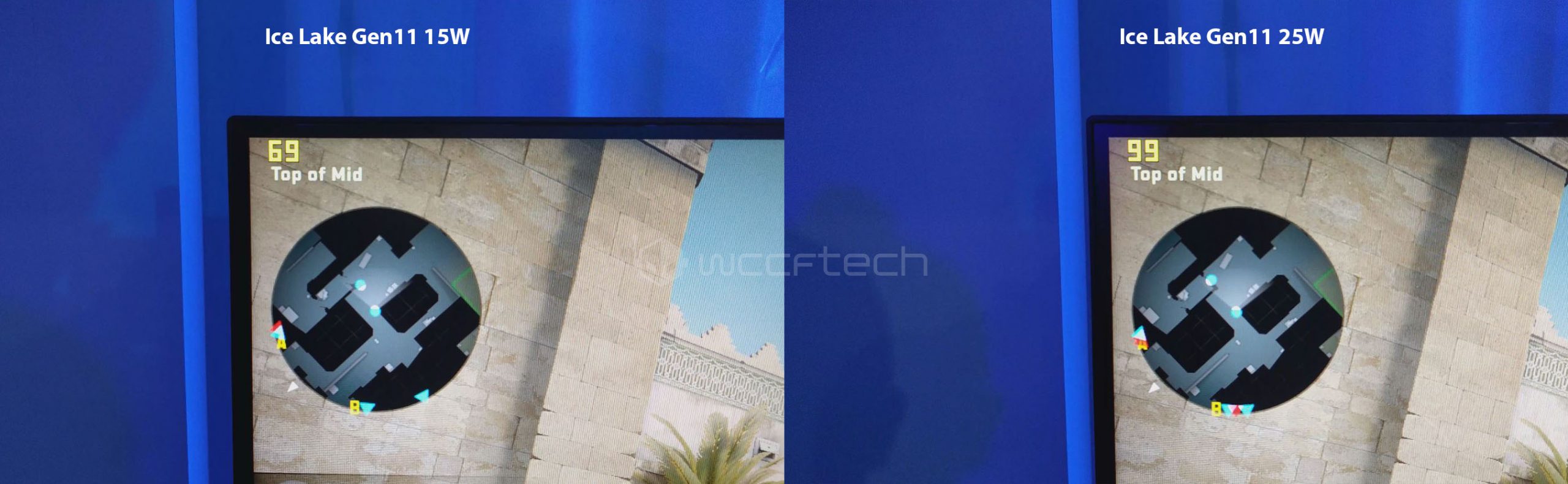 مقایسه گرافیک نسل 11 اینتل روی پردازندههای 15 و 25 وات Ice Lake