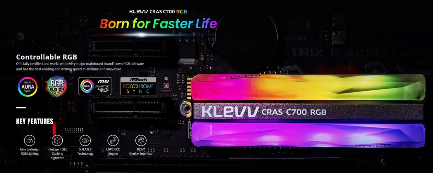 درایو SSD بسیار زیبای CRAS C700 RGB NVMe توسط Klevv معرفی شد