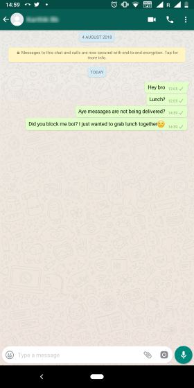 بررسی با ارسال یک پیام