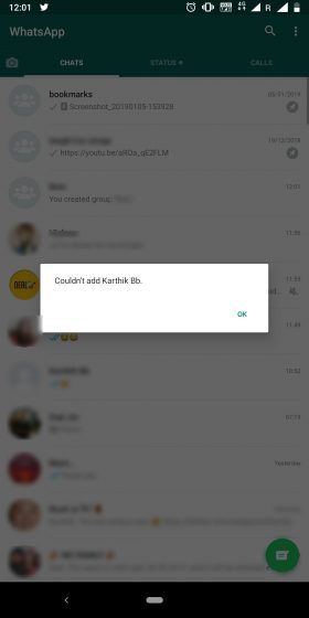 بررسی از طریق اضافه کردن فرد به گروه