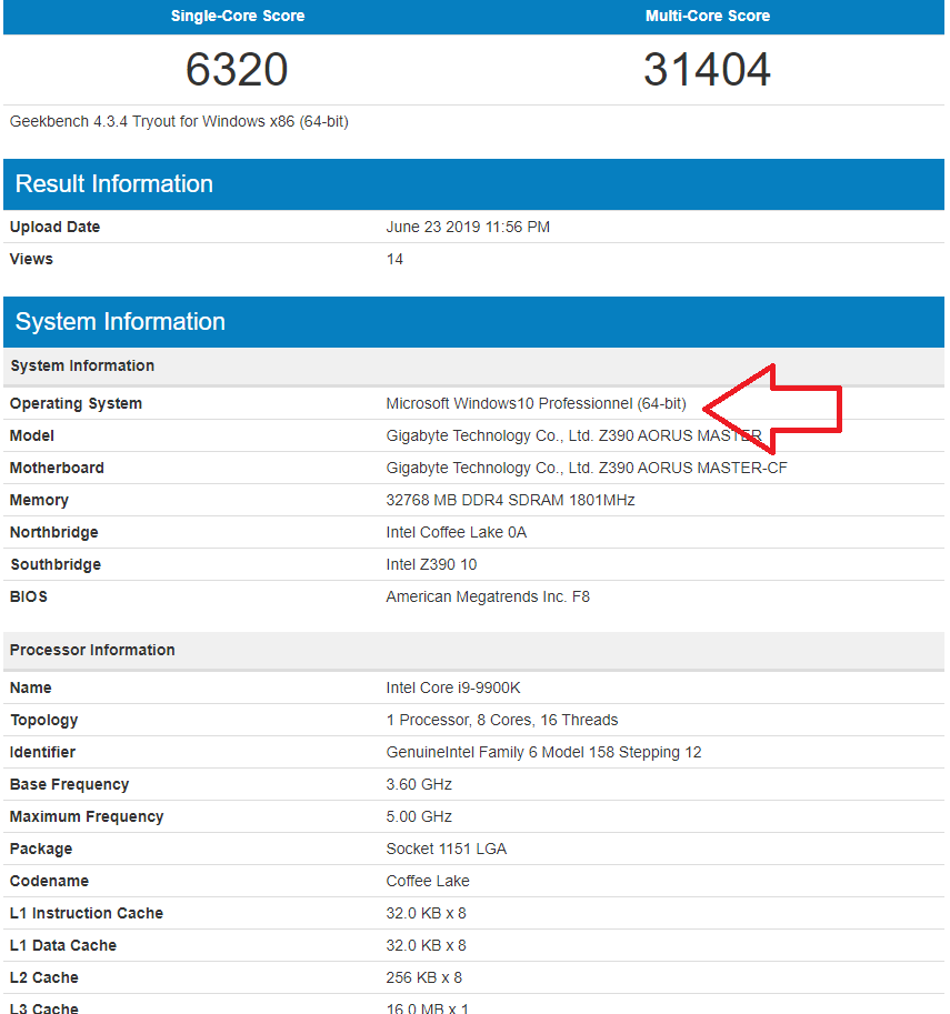 نتایج بنچمارکهای Intel Core i9-9900K 
