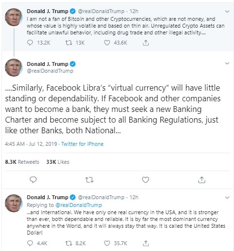 نظرات ترامپ در مورد بیت کوین