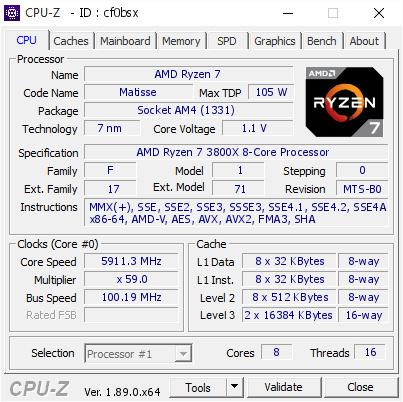 اورکلاک AMD Ryzen 7 3800X 