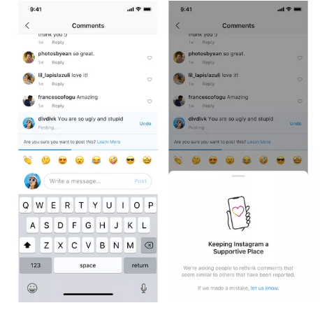 جلوگیری از نظرات توهین آمیز در اینستاگرام