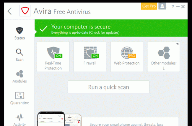 نسخه رایگان آنتی ویروس Avira