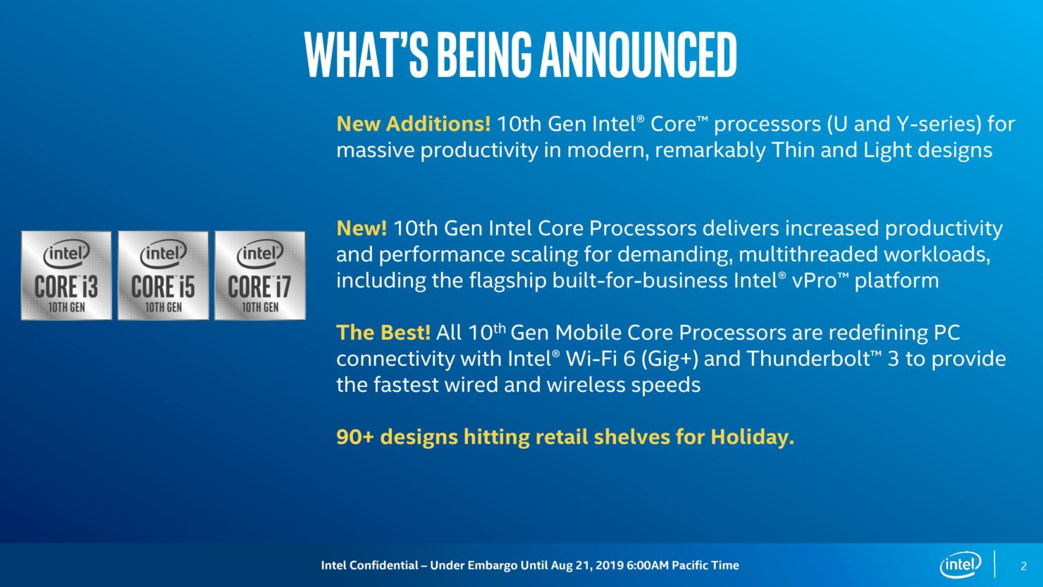 اینتل پردازندههای موبایل نسل دهم Comet Lake را رسما معرفی کرد