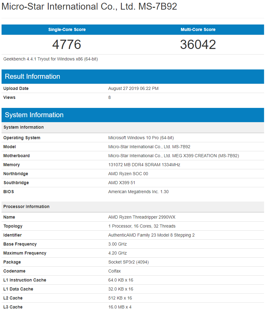 پردازنده 32 هسته‌ای نسل سوم Ryzen Threadripper دوباره رویت شد
