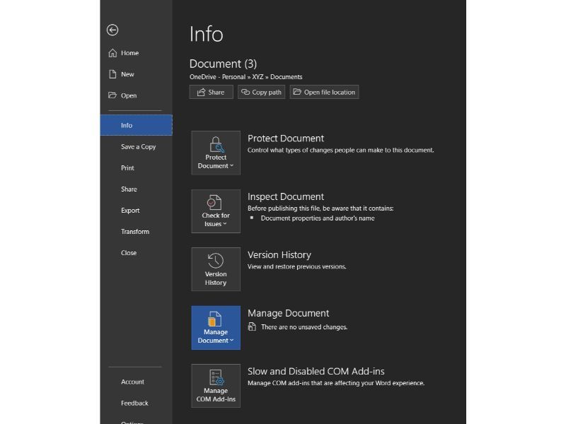 Manage document