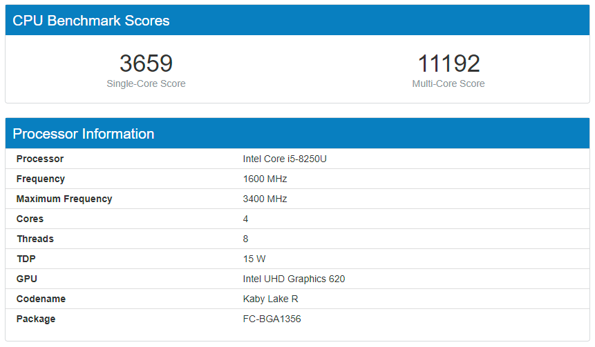 عملکرد ضعیف‌تر Snapdragon 8cx نسبت به Core i5 8250U