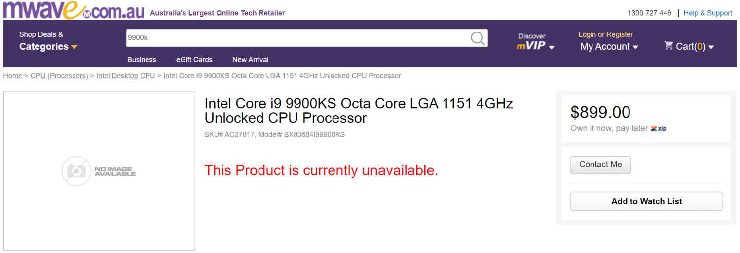 پردازنده Intel Core i9 9900KS احتمالا 600 دلار قیمت خواهد داشت