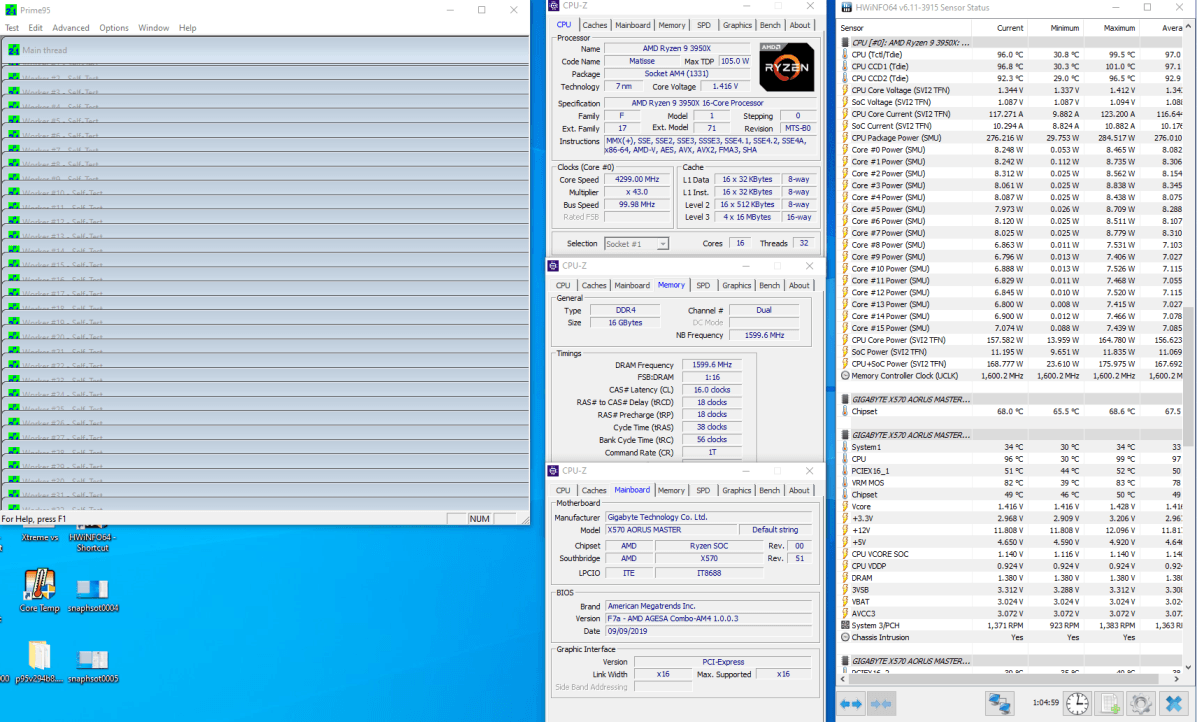 اورکلاک و بنچمارک پردازنده AMD Ryzen 9 3950X در فرکانس 4.4 گیگاهرتز