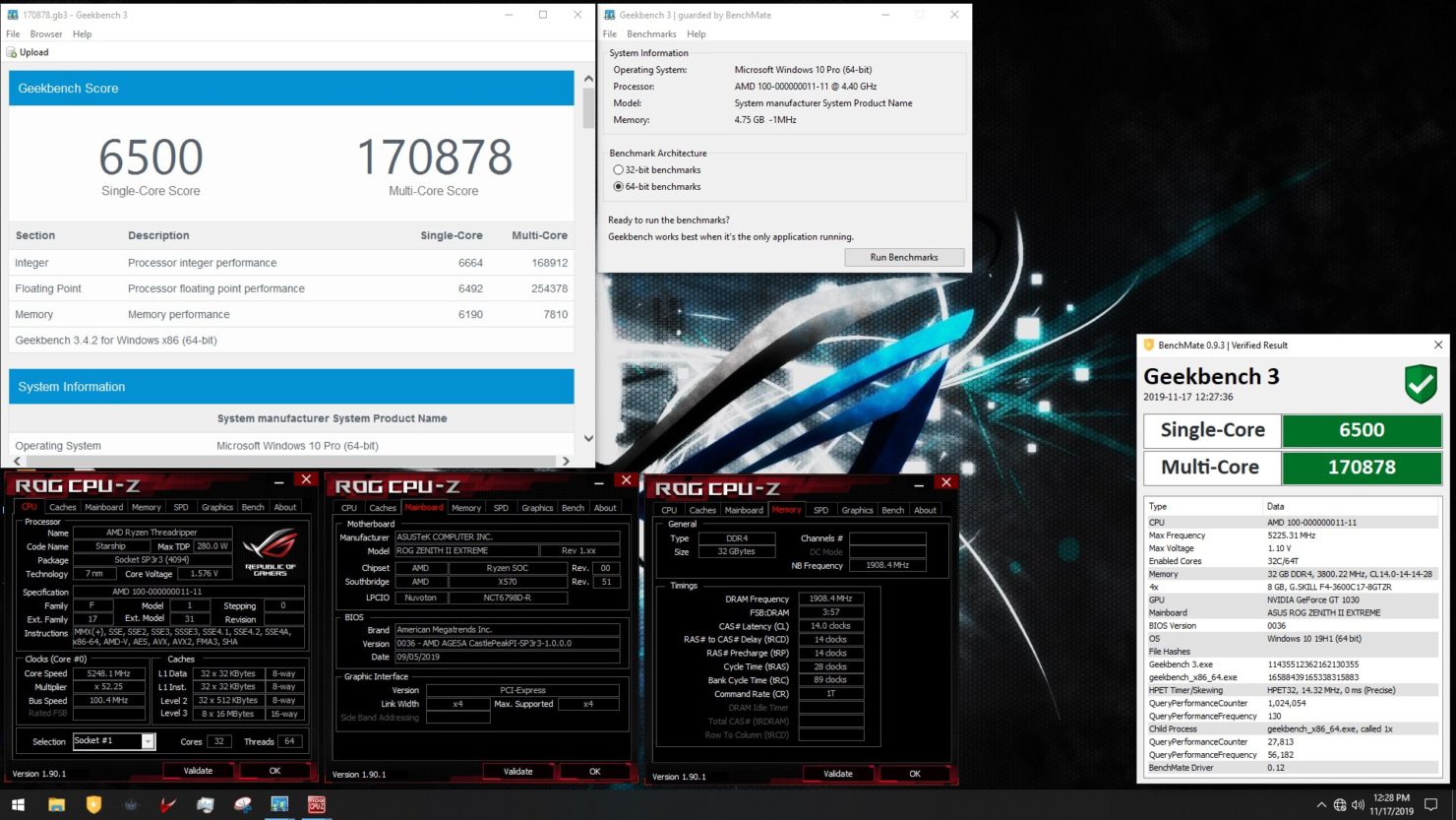 اورکلاک غول 32 هسته‌ای Threadripper 3970X به 5.72 گیگاهرتز