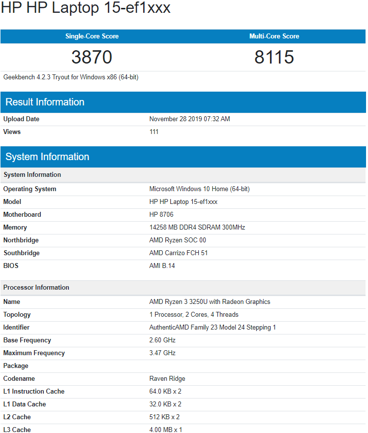 پردازنده موبایل AMD Ryzen 3 3250U مشاهده شد - سخت افزار مگ