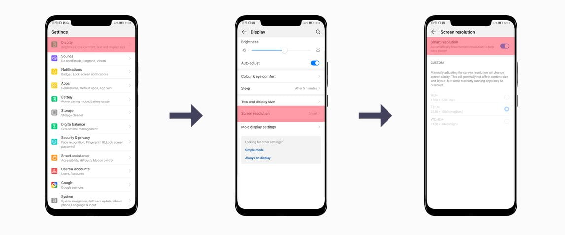 قابلیت های کاهش مصرف باتری گوشی های هوآوی