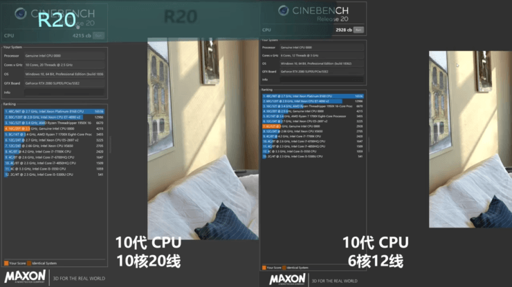 بنچمارک جدیدی از مدلهای 10 و 6 هستهای Intel Comet Lake S