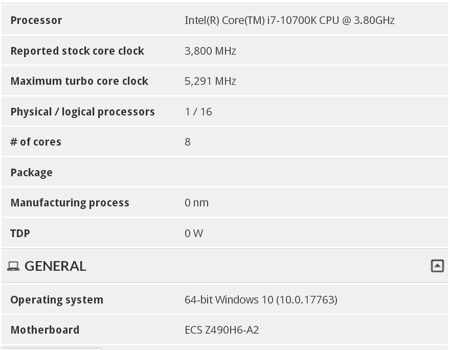Intel Core i7 10700K با فرکانس بوست 5.30 گیگاهرتز