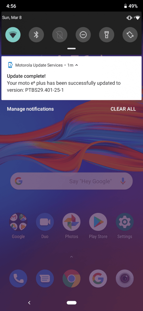 نرم افزار گوشی موتو e6 Plus موتورولا