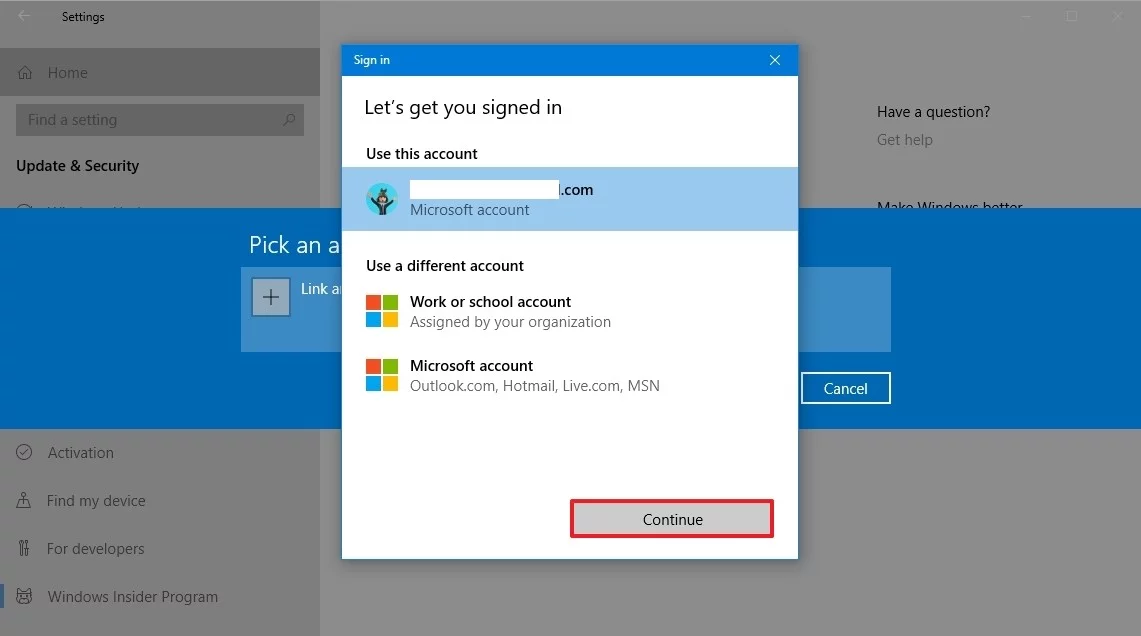 [تصویر:  select-microsoft-account-insider-win10.jpg.webp]