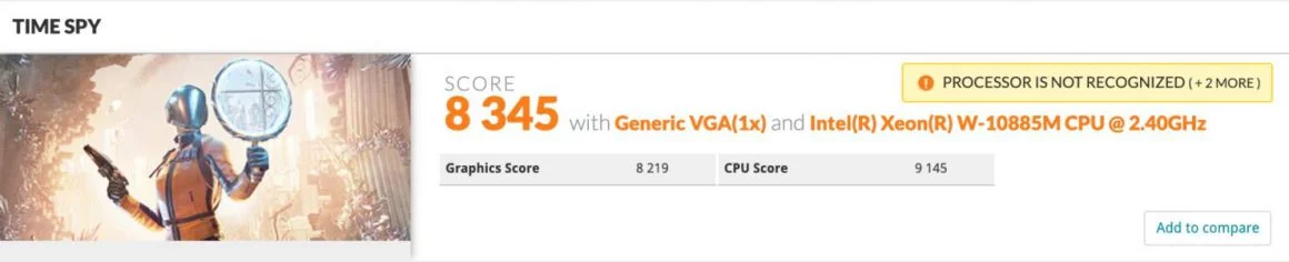 پردازنده موبایل Xeon W-10885M مشاهده شد