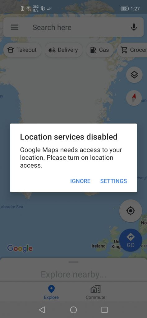 گوگل مپ در گوشی Y7p هوآوی